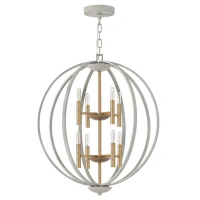 Hinkley Euclid 8 - Light Candle Style Globe Chandelier In Cement Gray