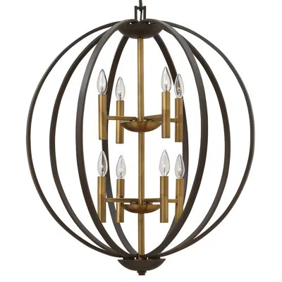 Hinkley Euclid 8 - Light Candle Style Globe Chandelier In Spanish Bronze