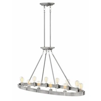 Hinkley Everett 12 - Light Unique / Statement Wagon Wheel Chandelier In Brushed Nickel