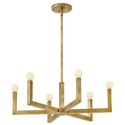 Hinkley Ezra 27" Wide Heritage Brass 6-light Chandelier
