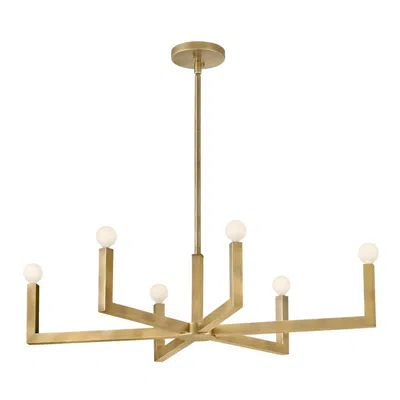 Hinkley Ezra 36"w Heritage Brass 6-light Linear Chandelier