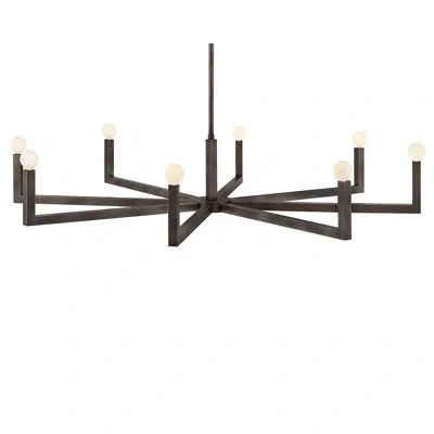 Hinkley Ezra 8-light Single Tier Adjustable Chandelier In Black Oxide
