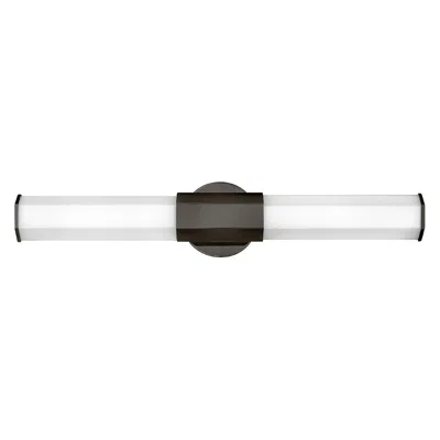 Hinkley Facet 26" Modern Hexagonal Glass Black Oxide Led Bath Light