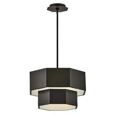 Hinkley Facet Five-light Convertible Hexagonal Two-tier Pendant In Black,black