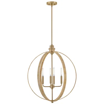 Hinkley Fallon 24"w Lacquered Brass 4-light Orb Chandelier