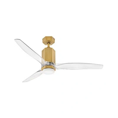 Hinkley Fan Facet 52" Led Dual Mount Smart Fan In Clear Acrylic