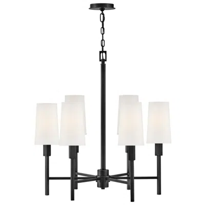 Hinkley Fenwick 28" Wide 6-light Black Finish Shade Chandelier