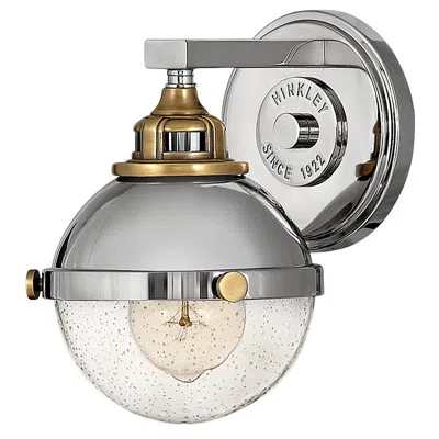 Hinkley Fletcher 8 1/2" Industrial Modern Polished Nickel Wall Sconce