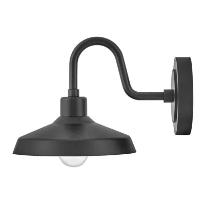 Hinkley Forge 9" High Industrial Black Outdoor Barn Wall Light