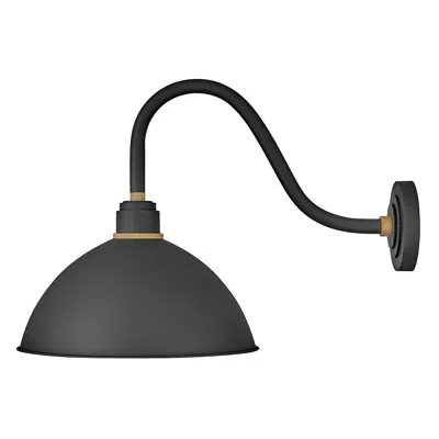 Hinkley Foundry Dome 18" High Textured Black Outdoor Barn Wall Light