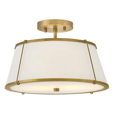 Hinkley Foyer Clarke Medium Semi-flush Mount Lacquered Dark Brass