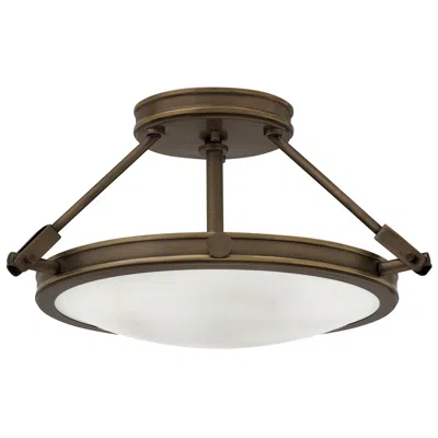 Hinkley Foyer Collier Medium Semi Flush Mount 16.5" Light Oiled Bronze