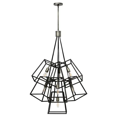 Hinkley Foyer Fulton Medium Seven Light Multi Tier 27" Aged Zinc