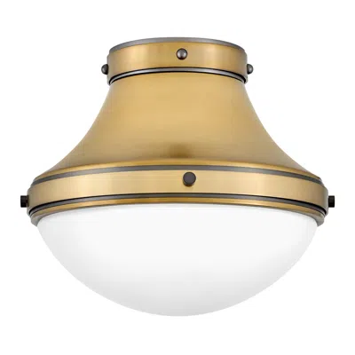 Hinkley Foyer Oliver Medium Flush Mount 14" Heritage Brass