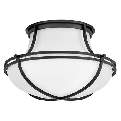 Hinkley Foyer Saddler Medium Flush Mount 15.25" Black
