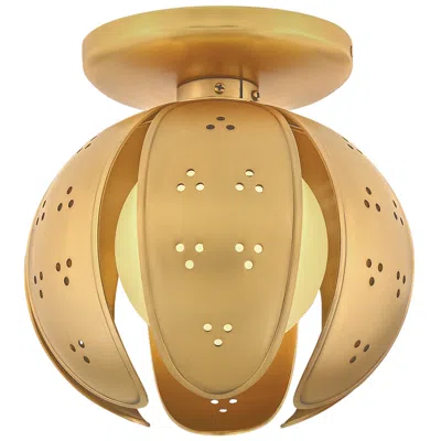 Hinkley Fredrick Ramond Anthos Small Semi Flush Mount 9" Unlacquered Brass