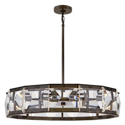 Hinkley Fredrick Ramond Chandelier Jolie Medium Led Drum 30" Black Oxide