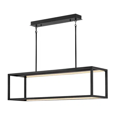 Hinkley Fredrick Ramond Chandelier Onyx Medium Led Linear 44" Black