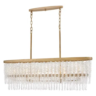 Hinkley Fredrick Ramond Chandelier Rubina Medium Linear 48" Burnished Gold