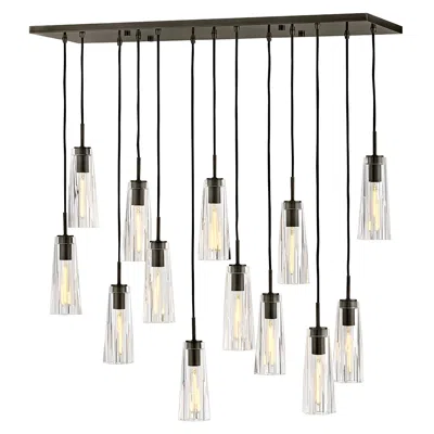 Hinkley Fredrick Ramond Cosette Medium 13 Light Linear Chandelier 46" Black Oxide