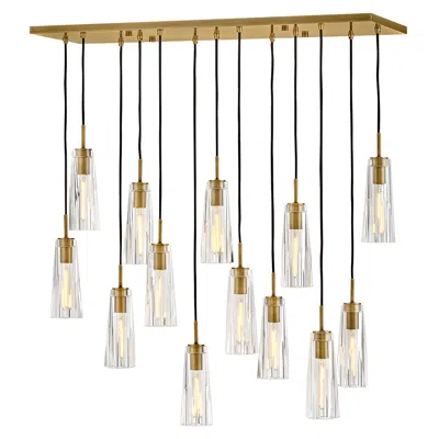 Hinkley Fredrick Ramond Cosette Medium 13 Light Linear Chandelier 46" Heritage Bras