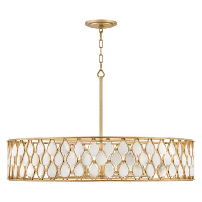 Hinkley Fredrick Ramond Foyer Estie Large Chandelier 38" Piastra Gold