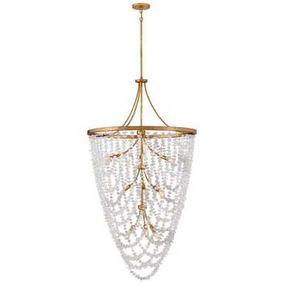 Hinkley Fredrick Ramond Interior Myra Medium Chandelier 35" Distressed Brass