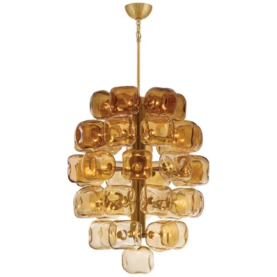 Hinkley Fredrick Ramond Perriand Medium Chandelier 30" Unlacquered Brass