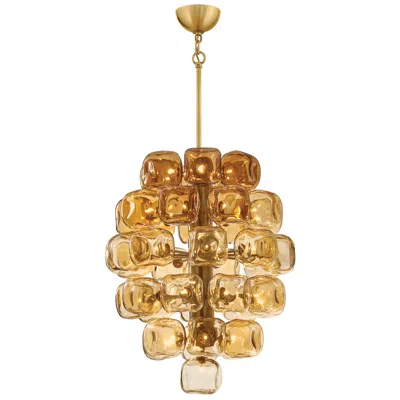 Hinkley Fredrick Ramond Perriand Small Chandelier 24" Unlacquered Brass