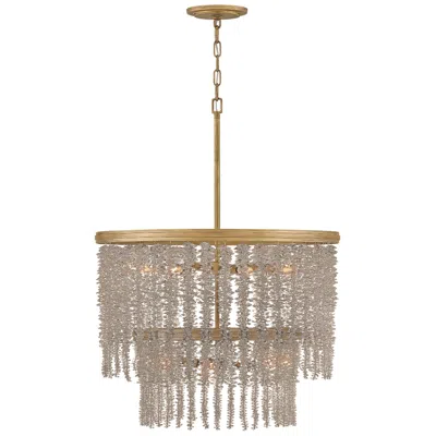 Hinkley Fredrick Ramond Rubina Medium Convertible Chandelier 26" Burnished Gold In Gray