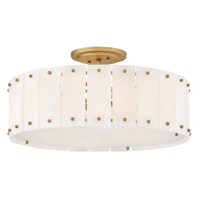 Hinkley Fredrick Ramond Simone 20 3/4" Burnished Gold And White Ceiling Light