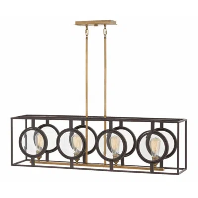 Hinkley Fulham 4-light Kitchen Island Linear Pendant In Buckeye Bronze
