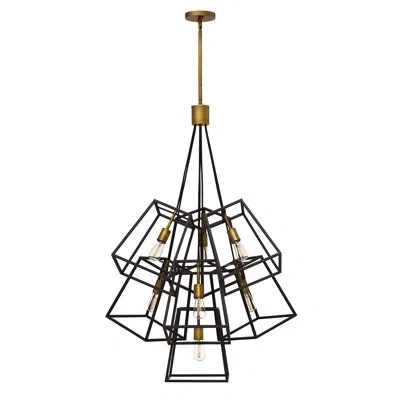 Hinkley Fulton 7 - Light Unique/statement Geometric Chandelier In Bronze