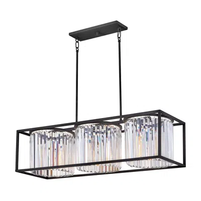 Hinkley Giada 38" Wide Black Crystal 3-light Island Pendant