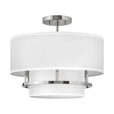 Hinkley Graham 16" Wide Polished Nickel 3 Light Ceiling Light