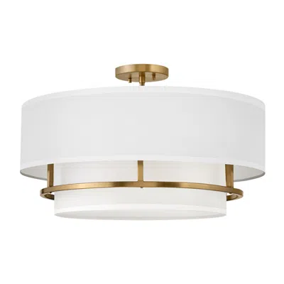 Hinkley Graham 23" Wide Lacquered Brass 4 Light Ceiling Light