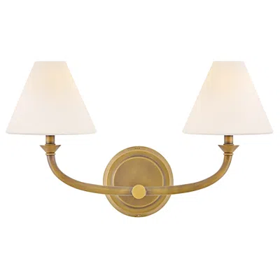 Hinkley Greta 11" High Heritage Brass Wall 2-light Sconce