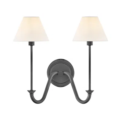 Hinkley Greta 15 1/2"h Blackened Brass 2-light Wall Sconce