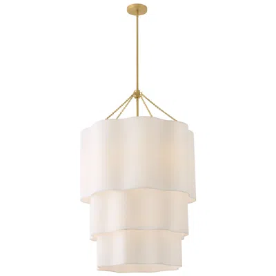 Hinkley Gwen Grande Three Tier Chandelier 27" Lacquered Brass