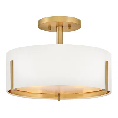 Hinkley Halle 14 1/2" Wide Lacquered Brass 3-light Ceiling Light