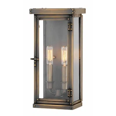 Hinkley Hamilton Dark Antique Brass 2 - Bulb Outdoor Wall Lantern