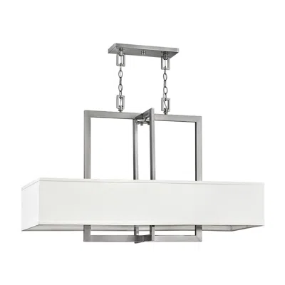 Hinkley Hampton 42" Wide Antique Nickel 4-light Linear Chandelier
