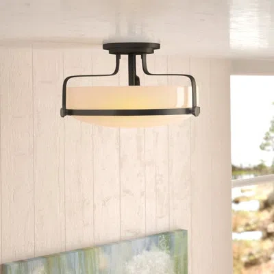 Hinkley Harper Three Light 18" Retro Bowl Semi-flush Mount Ceiling Light In Oil Rubbed Bronze