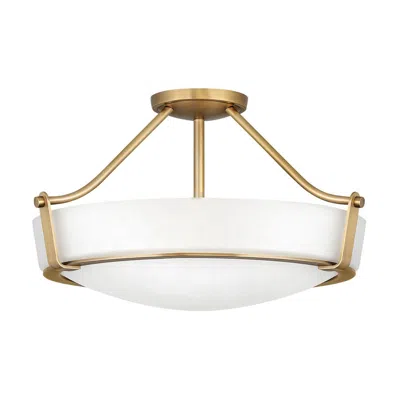 Hinkley Hathaway 20 3/4" Wide Heritage Brass White Glass Ceiling Light