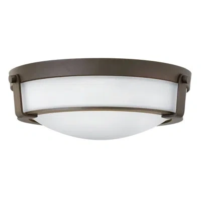 Hinkley Hathaway 3 - Light Flush Mount In White,olde Bronze