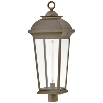 Hinkley Hawthorne Extra Large Post Mount Lantern 33" Blackened Brass In Brown