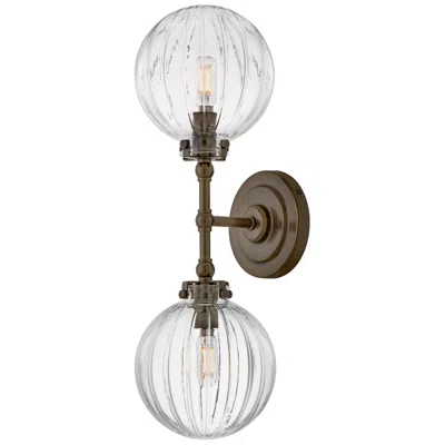 Hinkley Helene Medium Two Light Sconce 19.5" Heritage Bronze In Brown