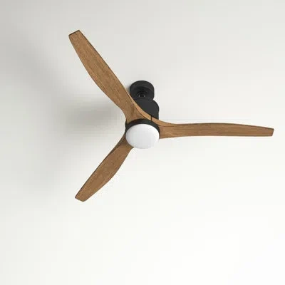 Hinkley Hover 52" Indoor/outdoor Integrated Led Propeller Ceiling Fan With Remote In Matte Black