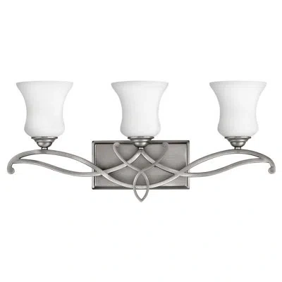 Hinkley Ingersoll 3 -light Dimmable Silver Vanity Light In Antique Nickel