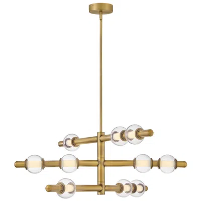 Hinkley Interior Saxon Large Chandelier 36" Lacquered Brass